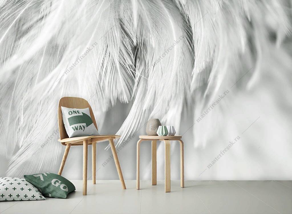 Фотообои Фон из белых перьев  9-1223