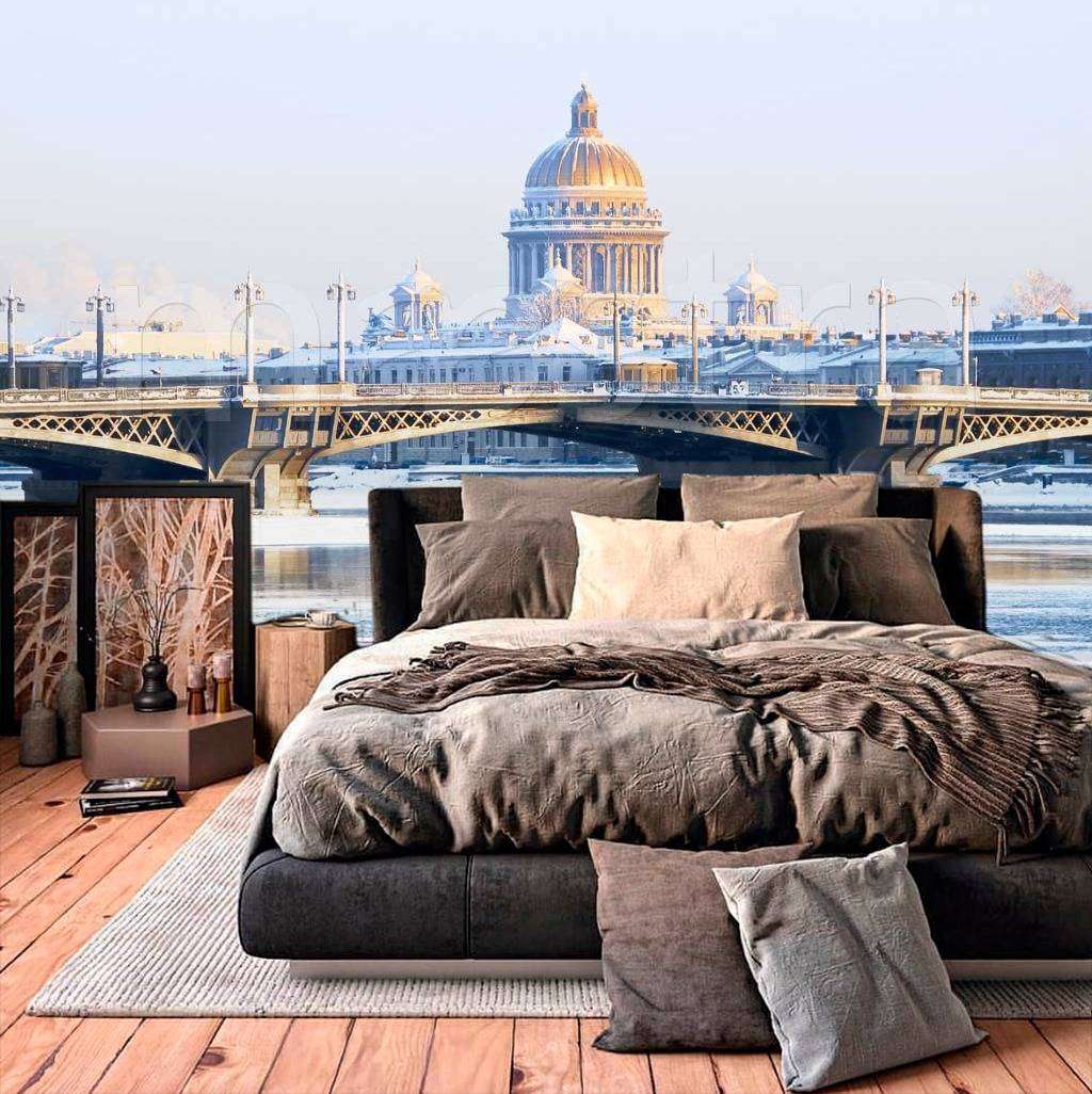 Фотообои в интерьере благовещенский мост  9-629 фото