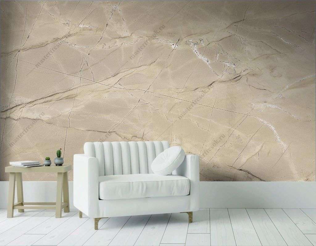 Фотообои в интерьере мрамор темный беж  9-1794 фото