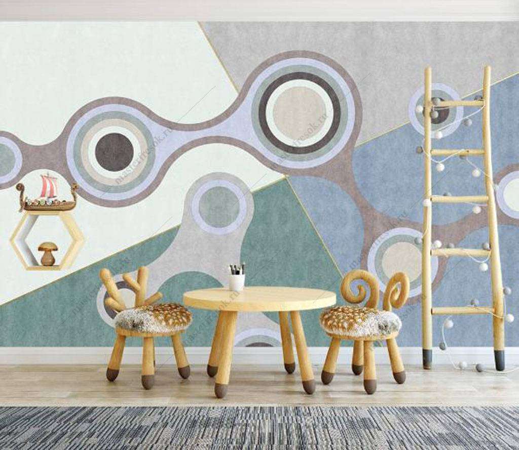 Фотообои в интерьере неразрывные круги  16-100 фото