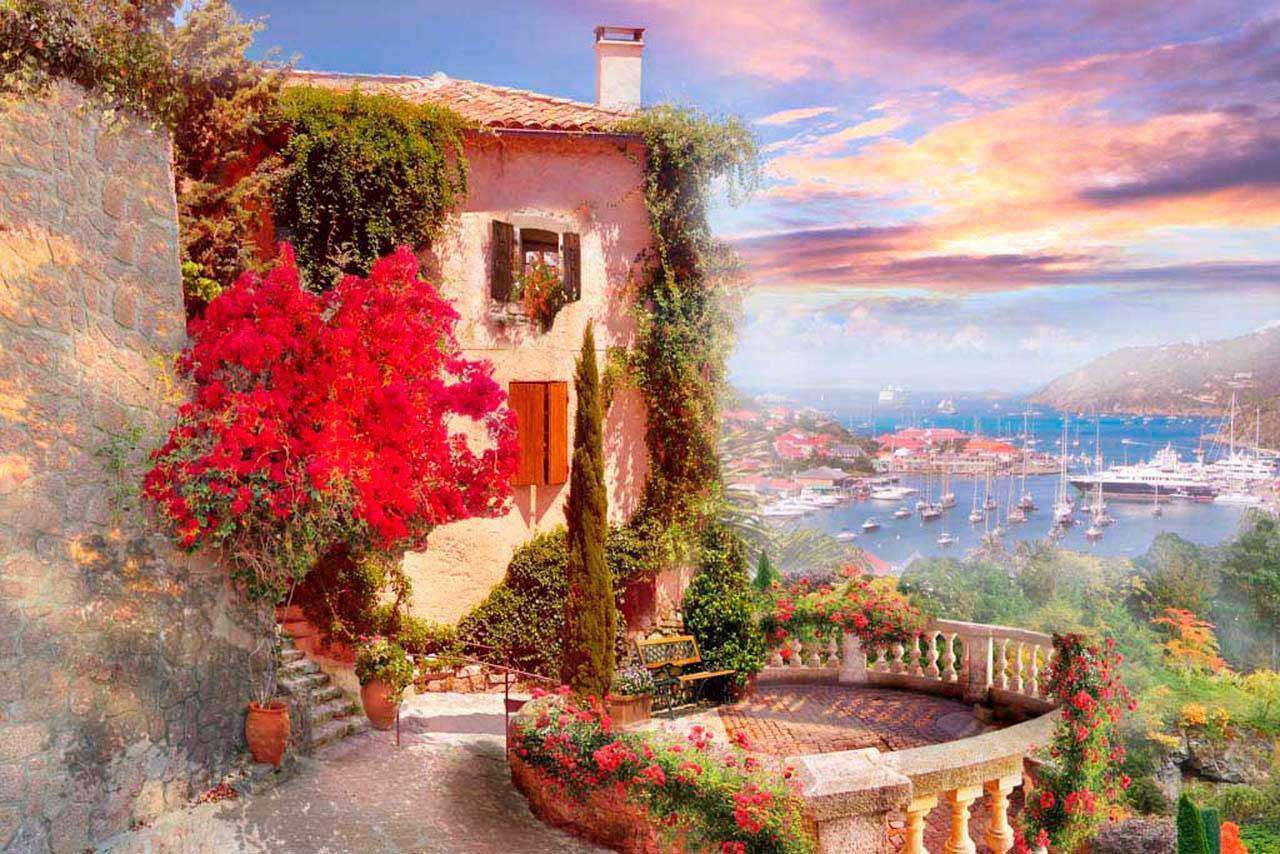 Фотообои в интерьере домик в италии на берегу моря  6-112 фото