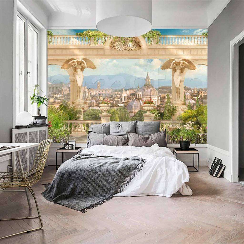 Фотообои в интерьере терраса с видом на прагу  6-142 фото