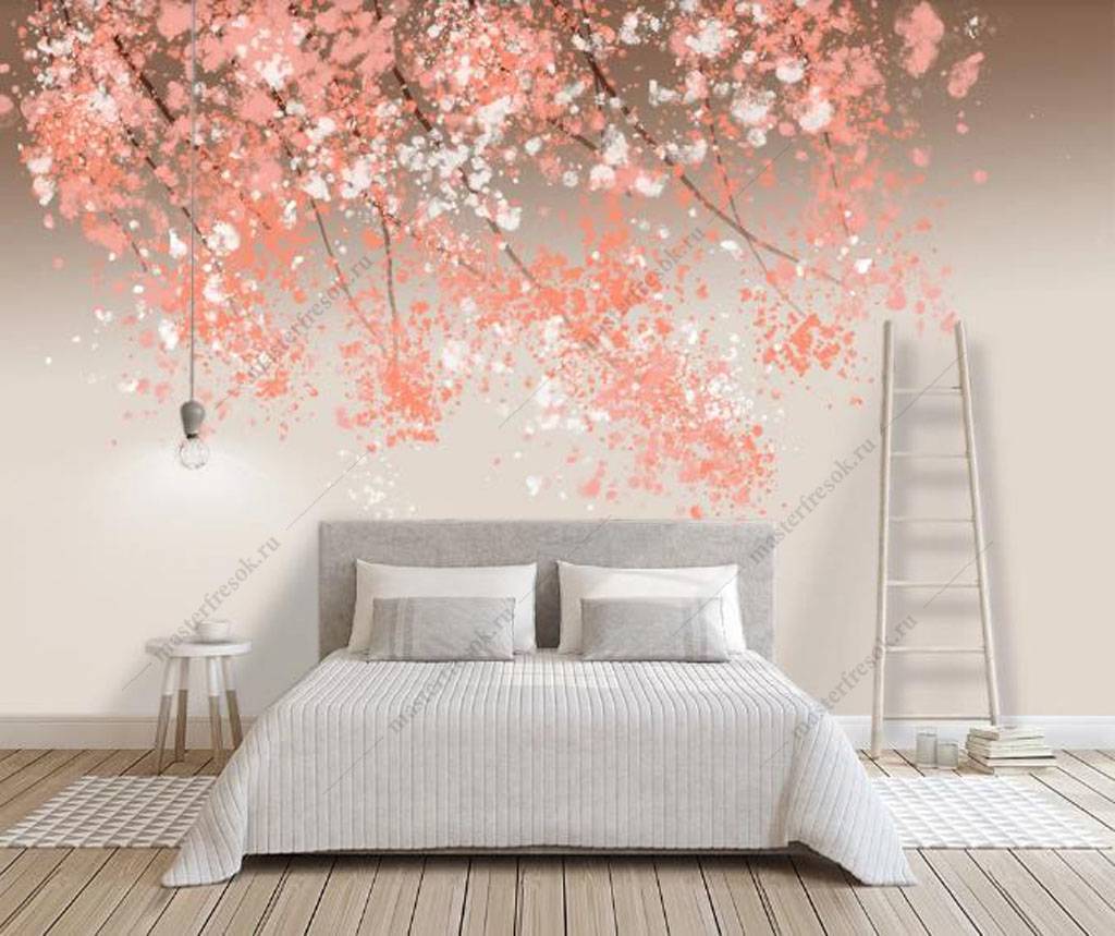 Фотообои Оранжевая сакура  15-946