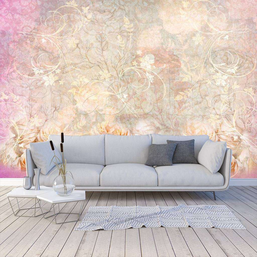 Фотообои Бесшовные обои на стену:  Абстракция с цветами. Артикул: 6-047  