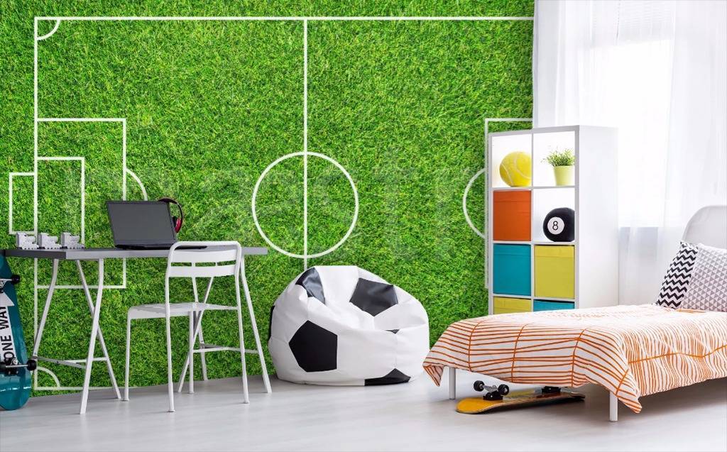 Фотообои Вид футбольного поля сверху  12-550