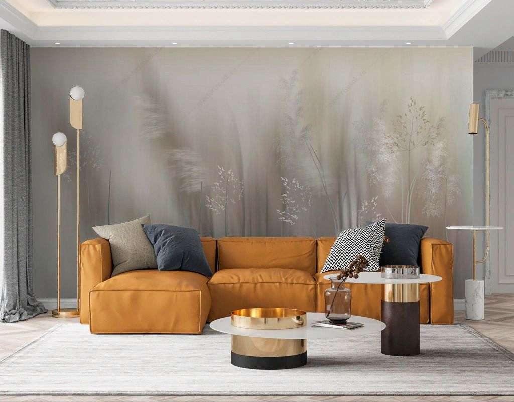 Фотообои в интерьере пампасная трава  13-514 фото