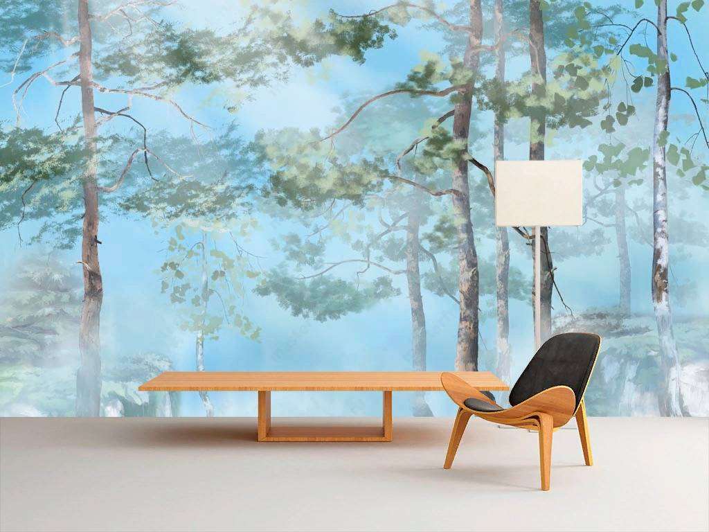 Фотообои в интерьере пейзаж суйбокуга  13-287 фото