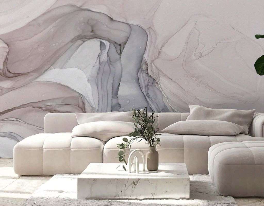 Фотообои в интерьере флюид холодный пудровый  9-2041 фото