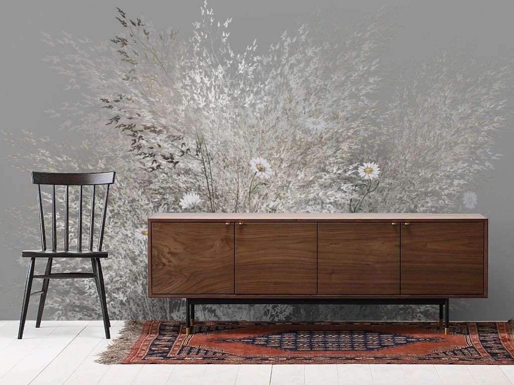 Фотообои в интерьере куст полевых цветов  13-686 фото