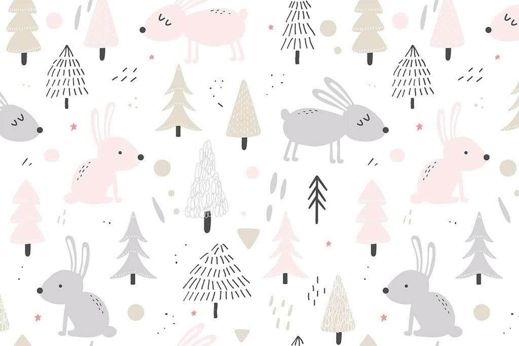 Фотообои в интерьере лес рисунок  12-709 фото