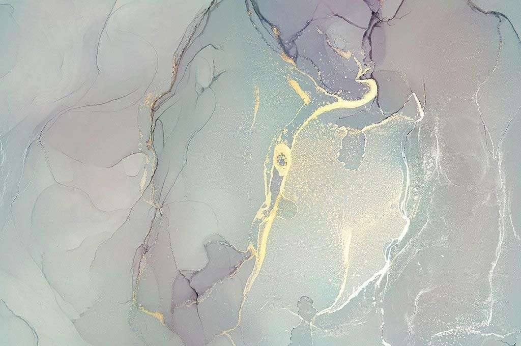 Фотообои в интерьере нежный флюид с золотом  9-1441 фото