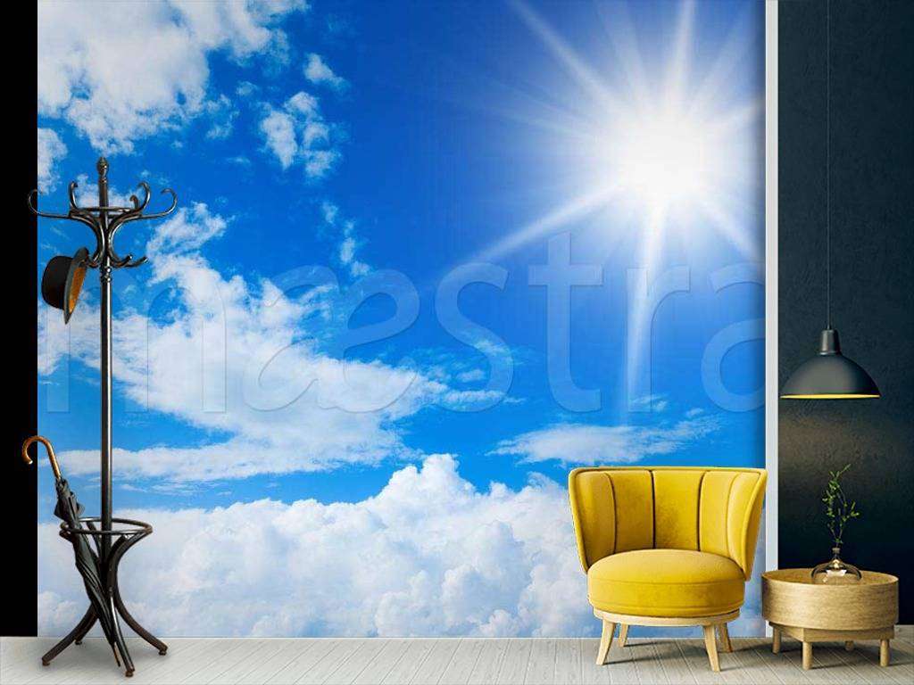 Фотообои Облака и лучи солнца 3д  9-353
