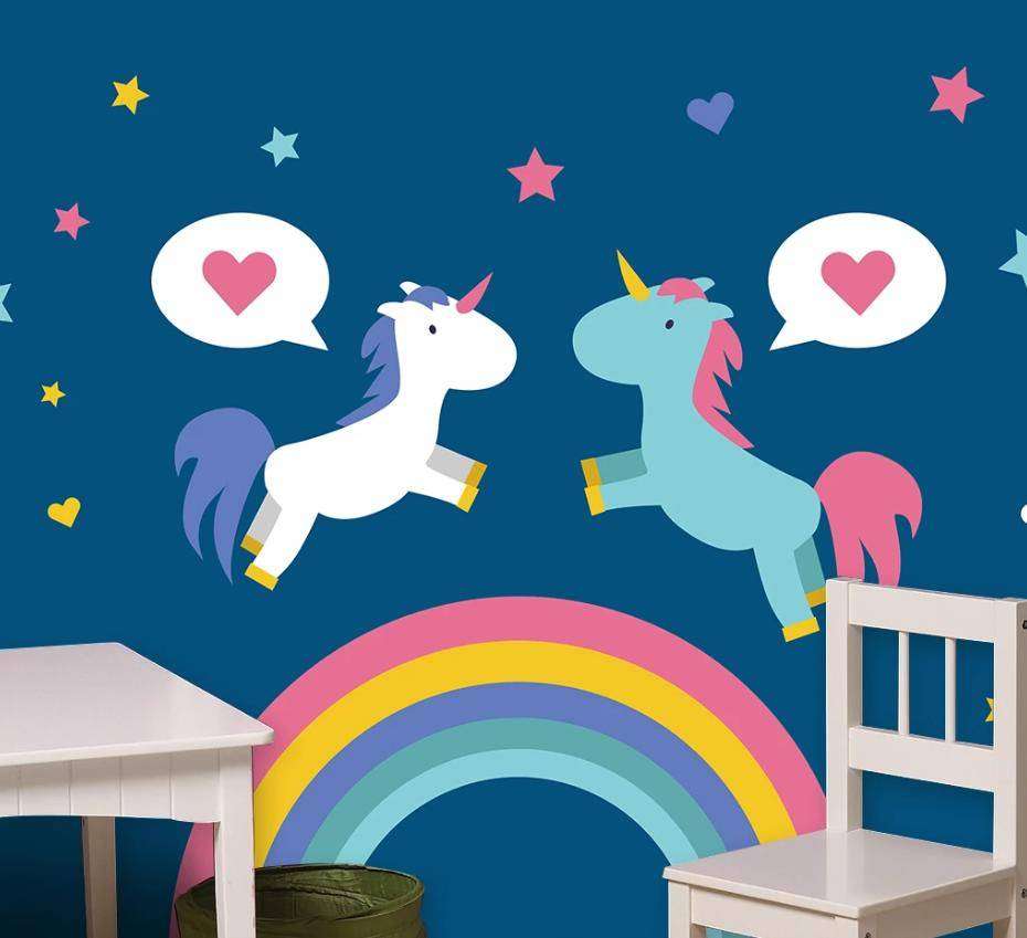 Фотообои в интерьере единороги на радуге  15-343 фото