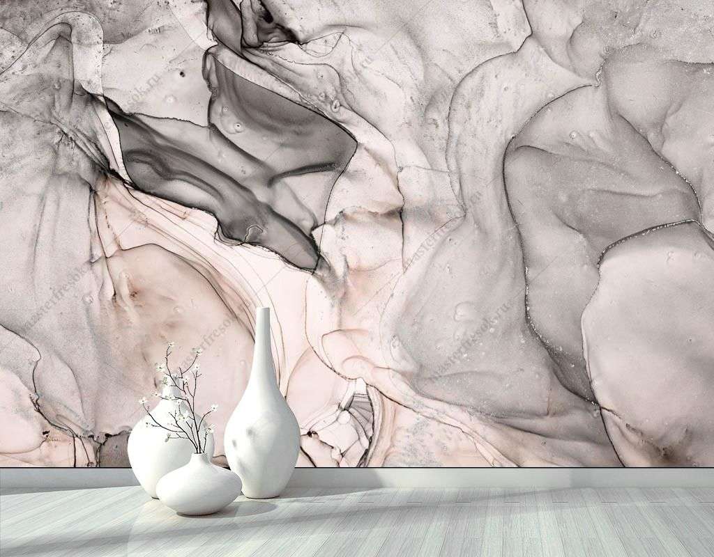 Фотообои в интерьере разводы чернилами  9-1551 фото