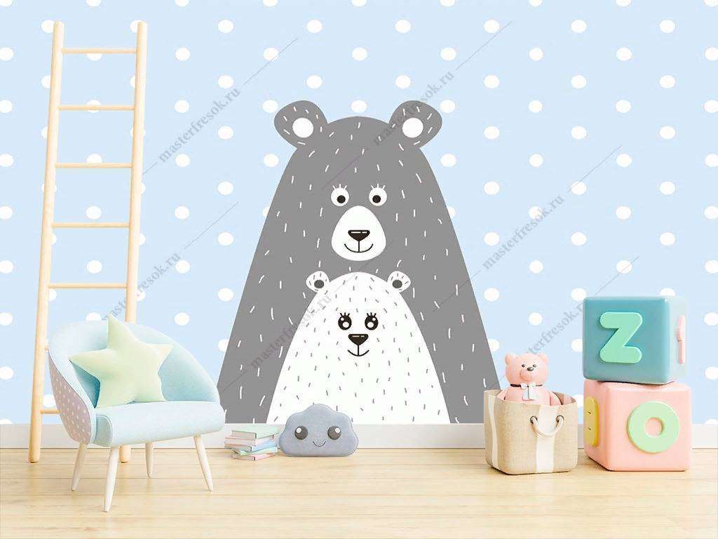 Фотообои в интерьере мишки вдвоем  12-892 фото