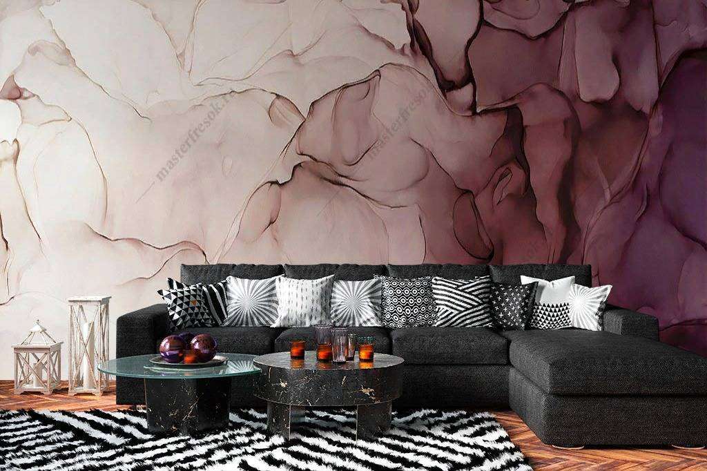 Фотообои в интерьере оникс бордовый  14-113 фото