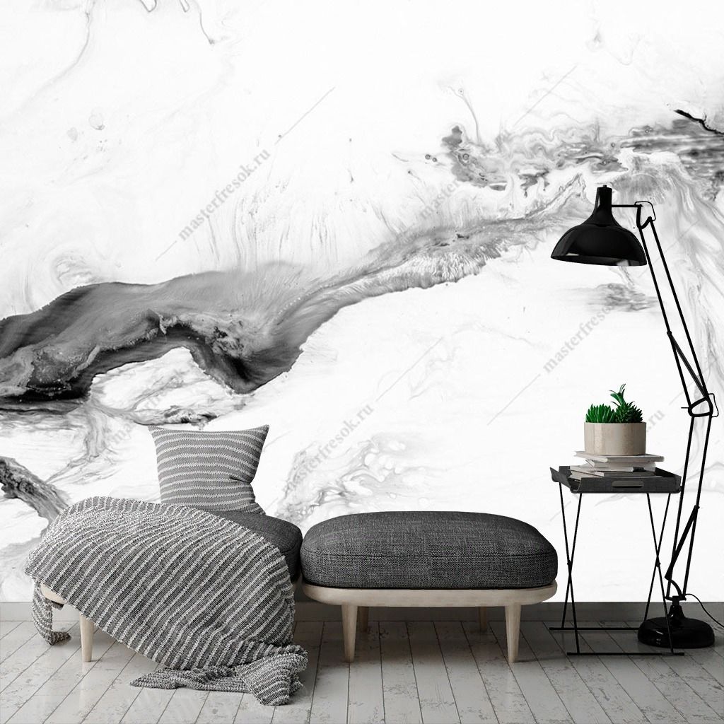 Фотообои Черно-белый флюид арт  9-1421