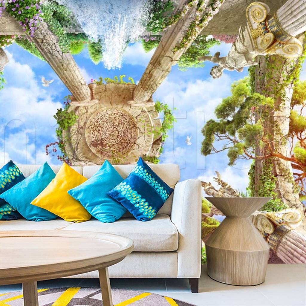 Фотообои Потолочный сюжет с классическими колоннами  11-132