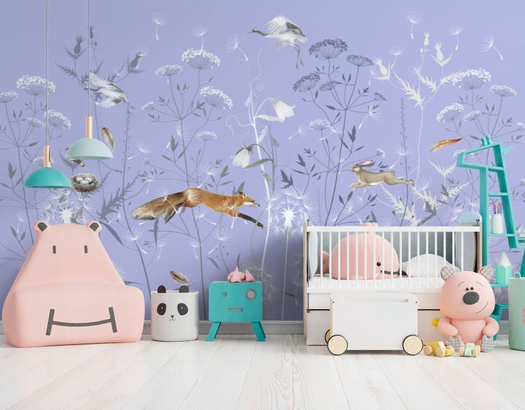 Фотообои Лисичка и полевые цветы  13-696