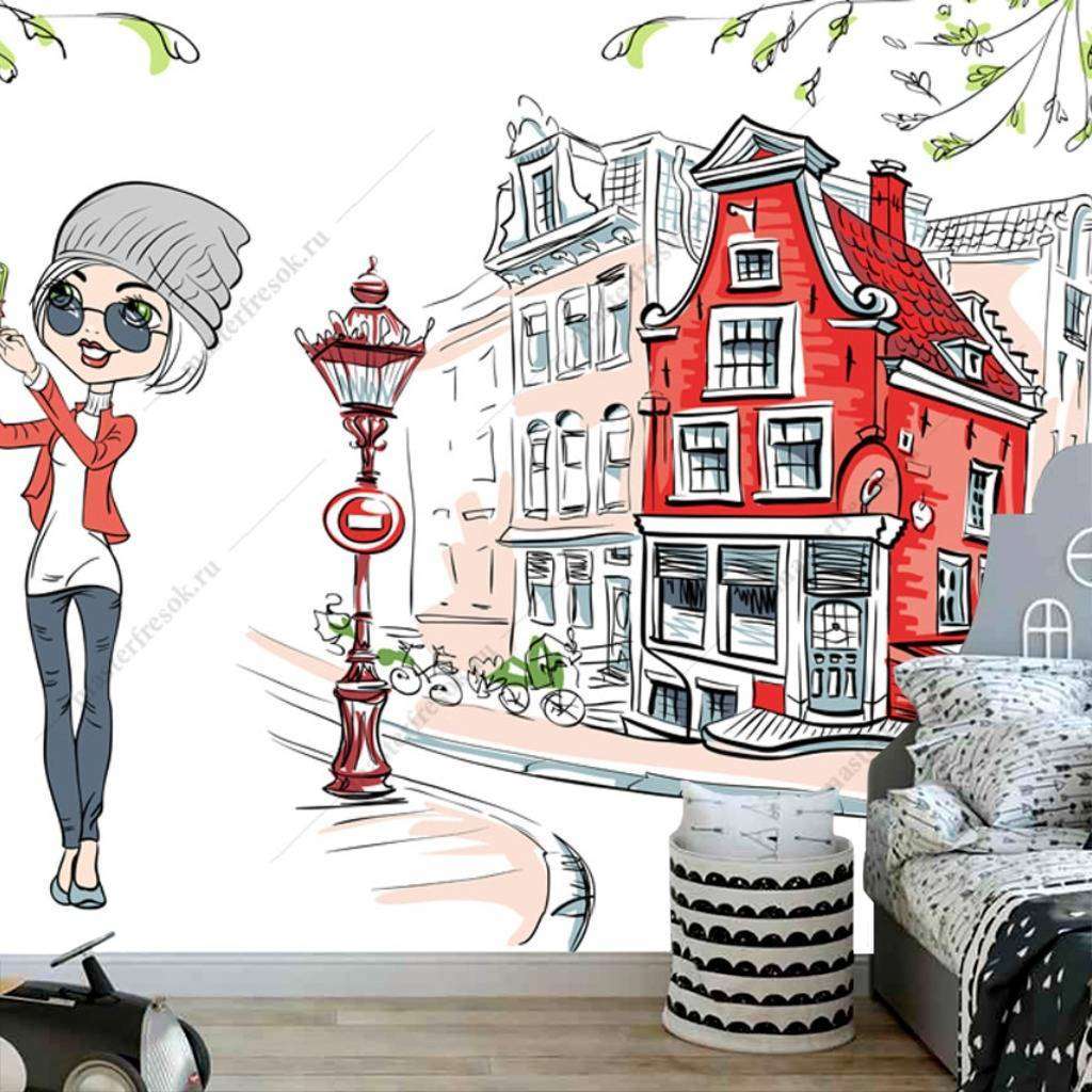Фотообои в интерьере голландский домик  12-938 фото