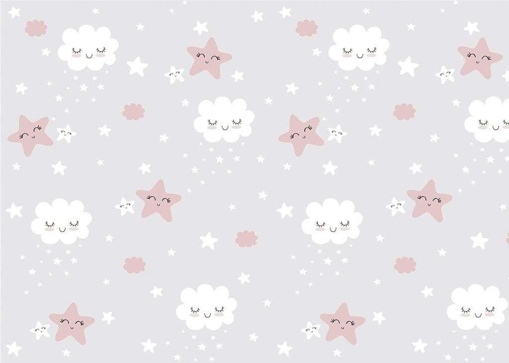 Фотообои в интерьере облака на сером  12-762 фото