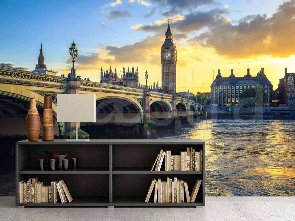 Фотообои в интерьере биг бен во время рассвета  9-561 фото