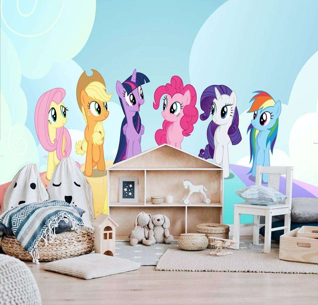 Фотообои в интерьере пони на радуге  12-612 фото