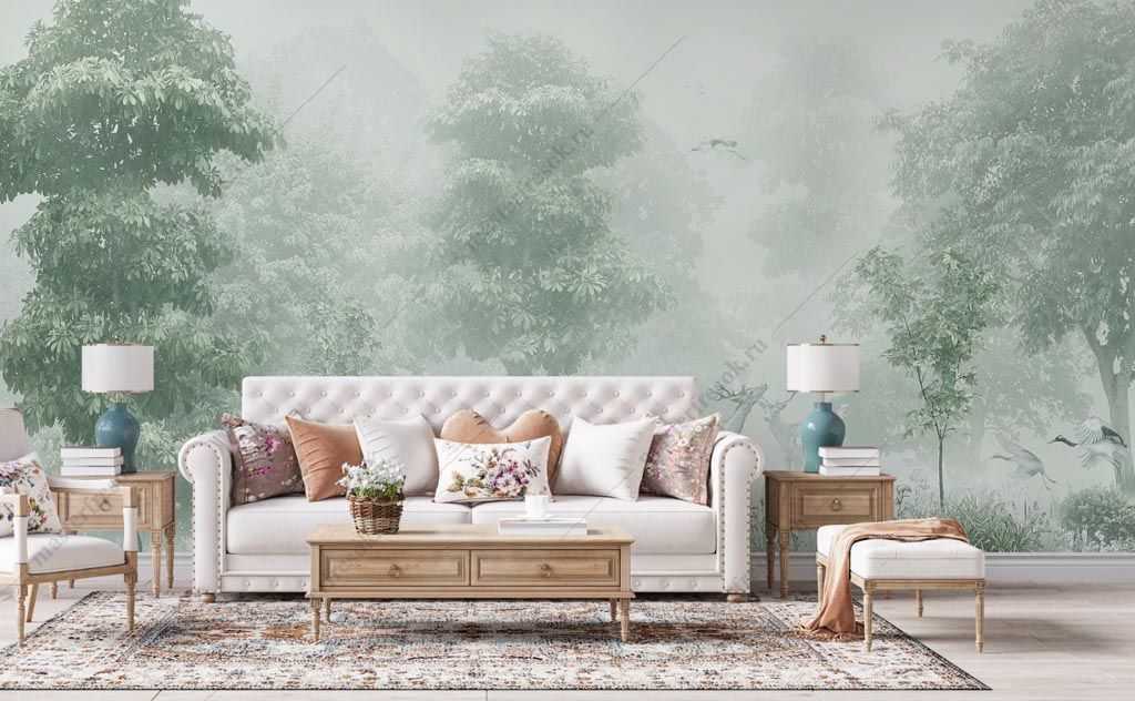 Фотообои Зеленый туман  13-402