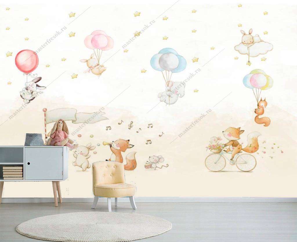 Фотообои Бесшовные обои на стену:  Милые животные. Артикул: 12-1162  