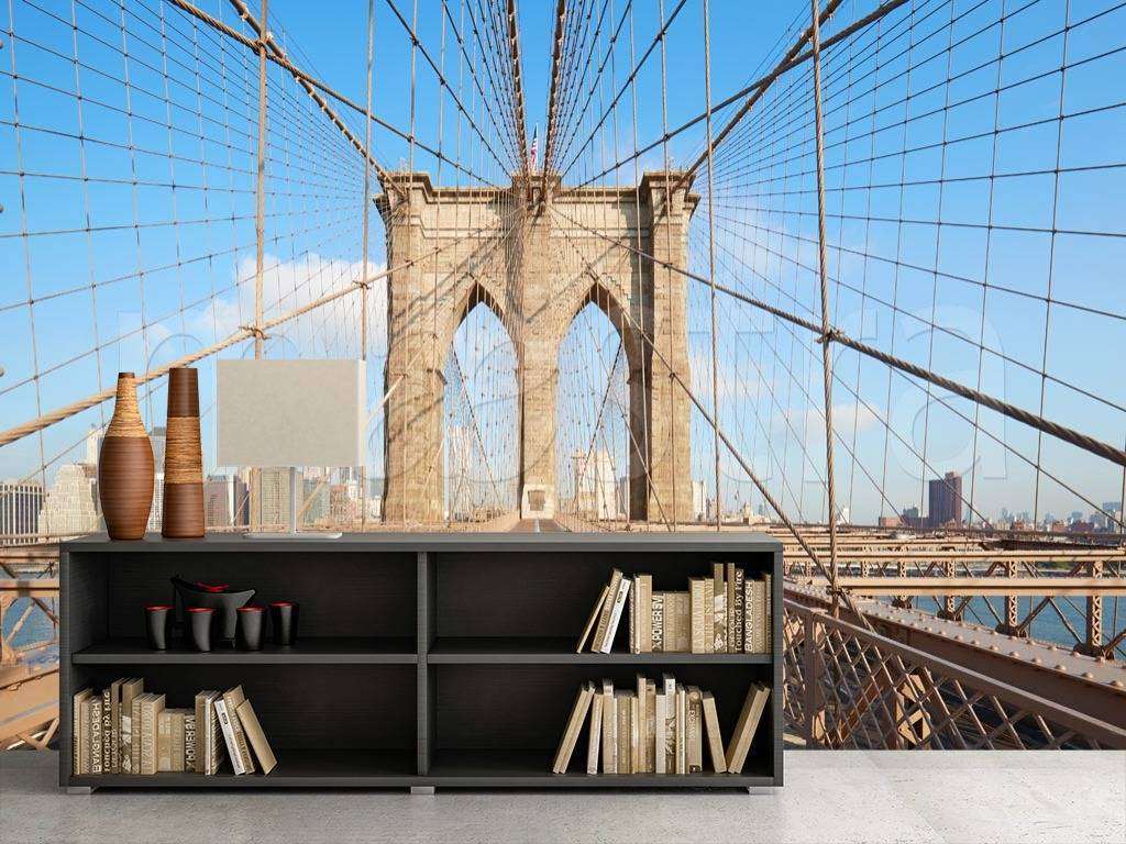 Фотообои в интерьере пешком по бруклинскому мосту  9-843 фото