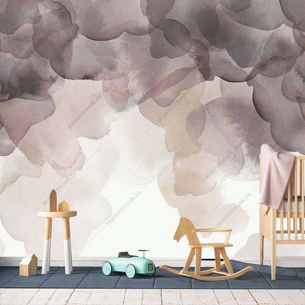 Фотообои в интерьере акварельные лепестки  9-1216 фото