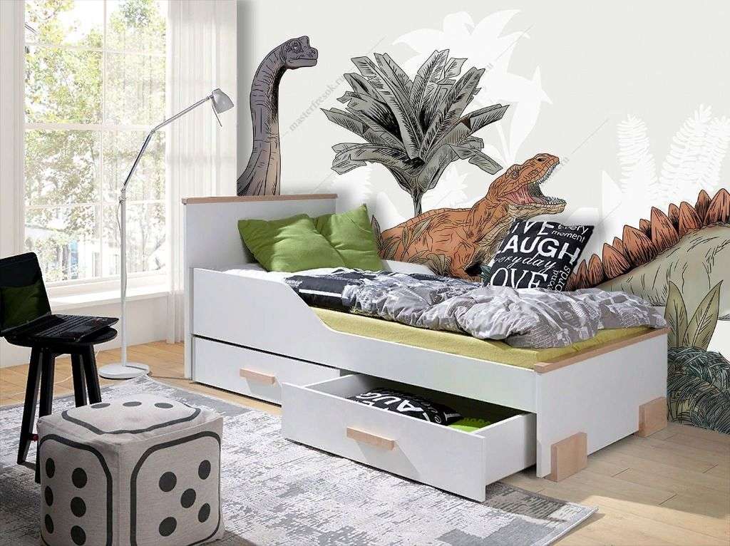 Фотообои в интерьере динозавры в детскую  12-1494 фото