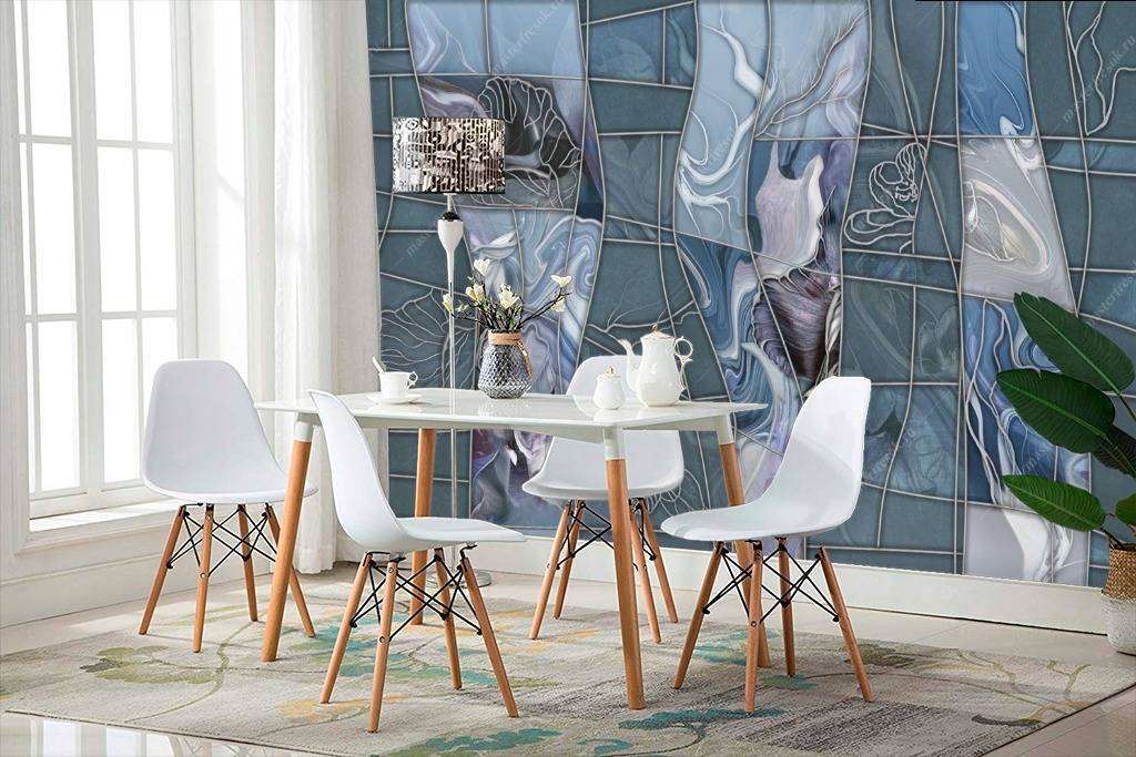 Фотообои в интерьере размытые цветы  13-105 фото