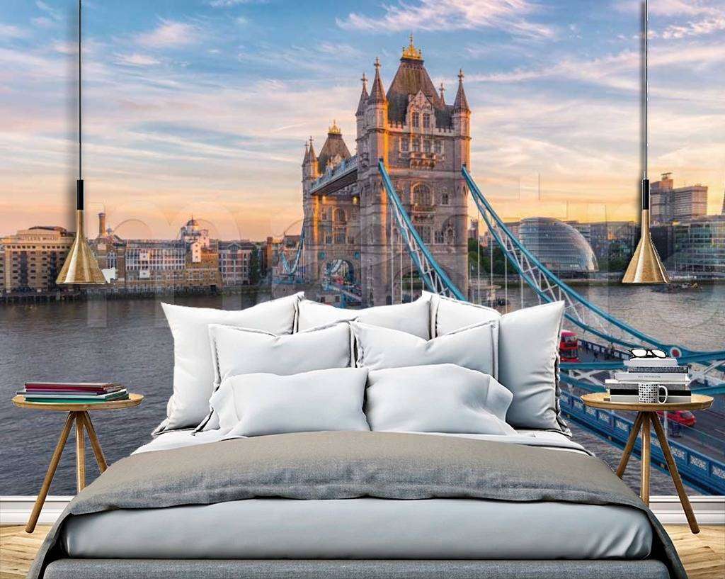 Фотообои в интерьере тауэрский мост в утренние часы  9-563 фото