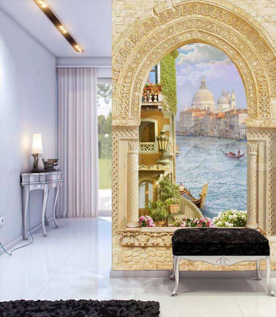 Фотообои Бесшовные обои на стену:  Окно в Венецию. Артикул: 6-004  