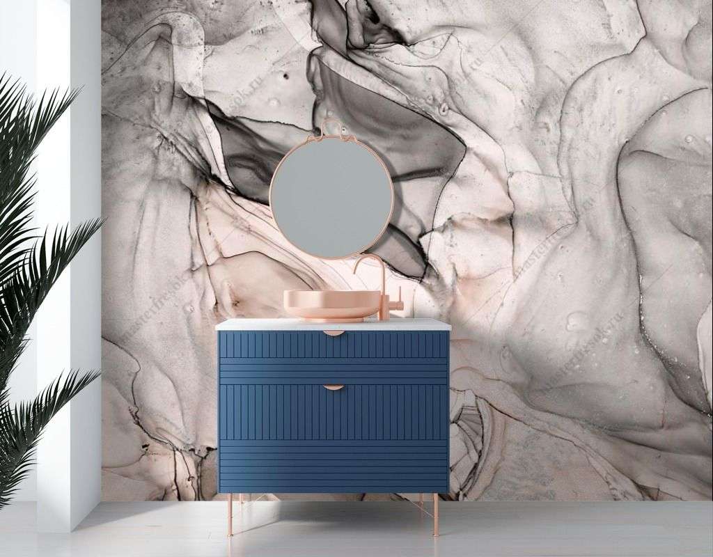 Фотообои в интерьере разводы чернилами  9-1551 фото