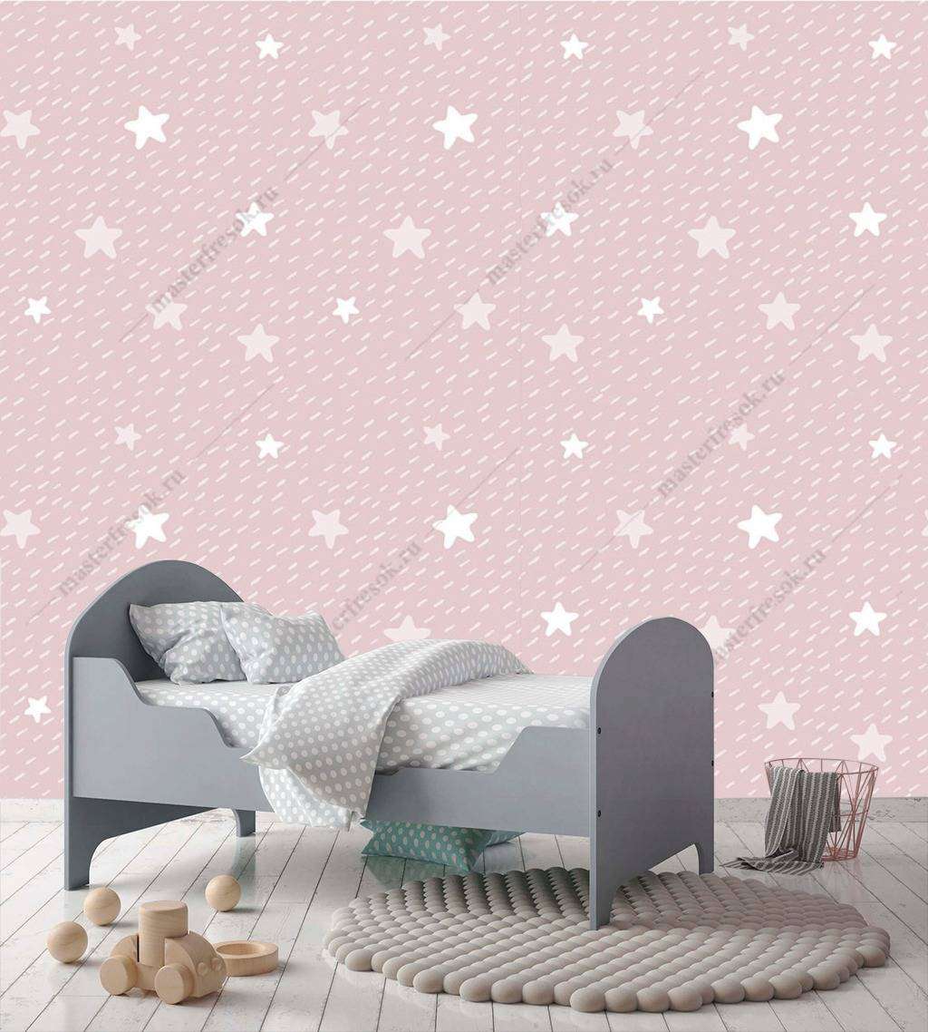 Фотообои в интерьере звезды на розовом  12-765 фото