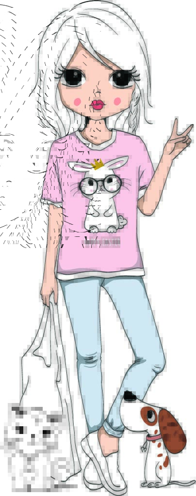 Фотообои в интерьере модная девочка  12-1253 фото