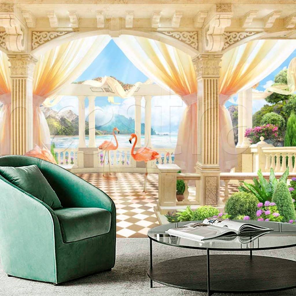 Фотообои Античная терраса с видом на море  11-068