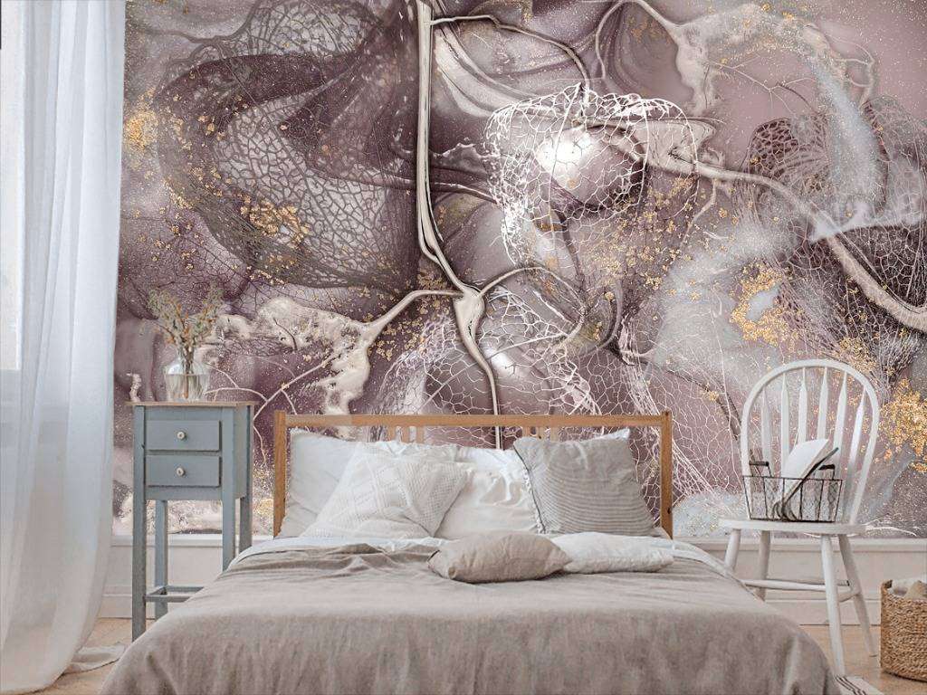 Фотообои в интерьере физалис акварелью  13-205 фото