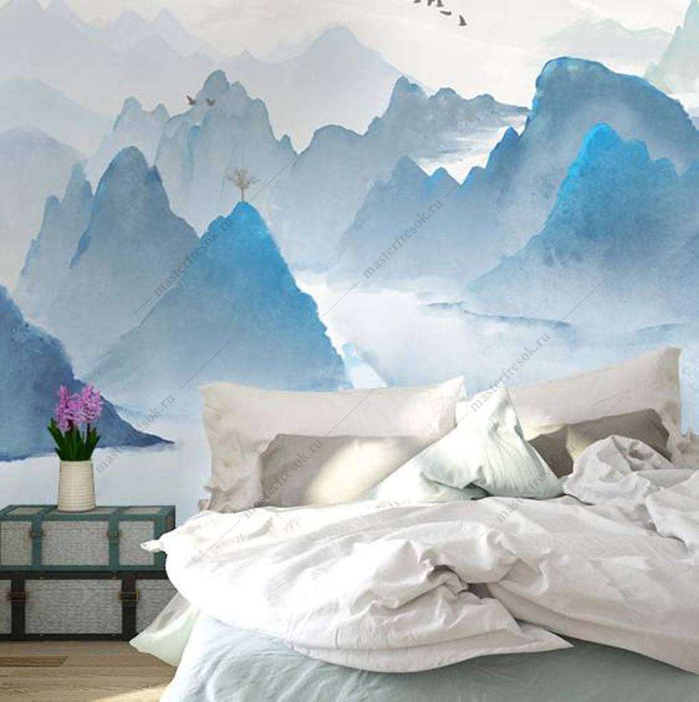Фотообои Бесшовные обои на стену:  Синие горы. Артикул: 16-138  