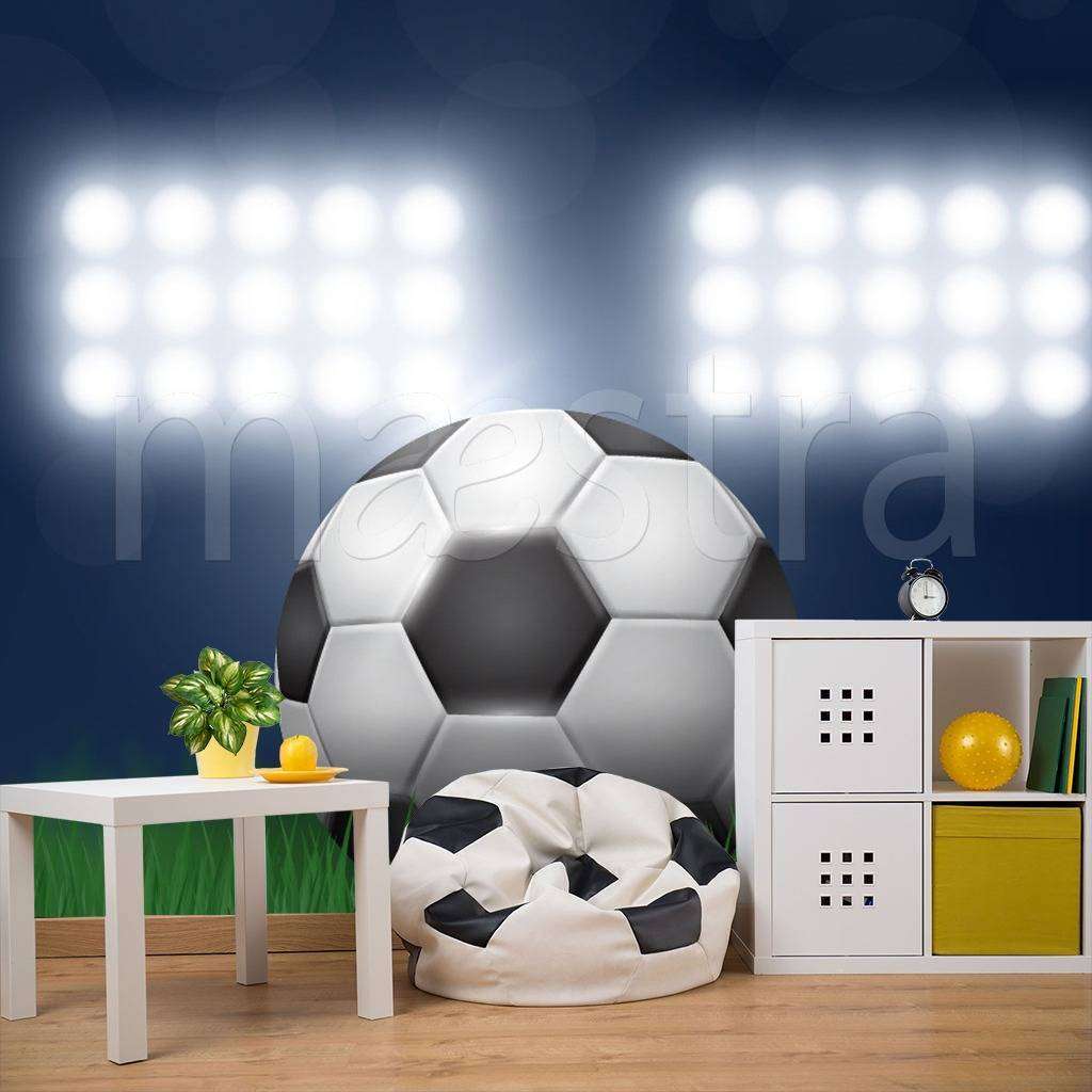 Фотообои в интерьере футбольный мяч на поле  12-534 фото