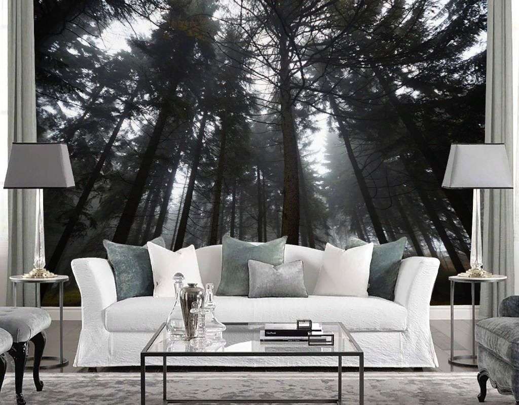Фотообои в интерьере лес темный  9-1967 фото