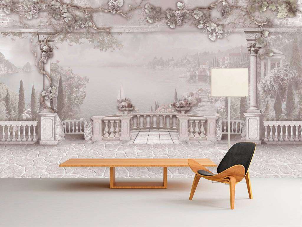 Фотообои в интерьере цветущая терраса  13-079 фото