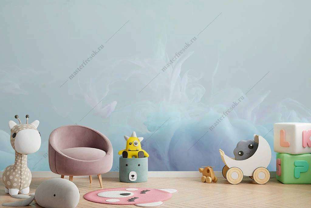 Фотообои в интерьере бирюзовый фон  9-1147 фото