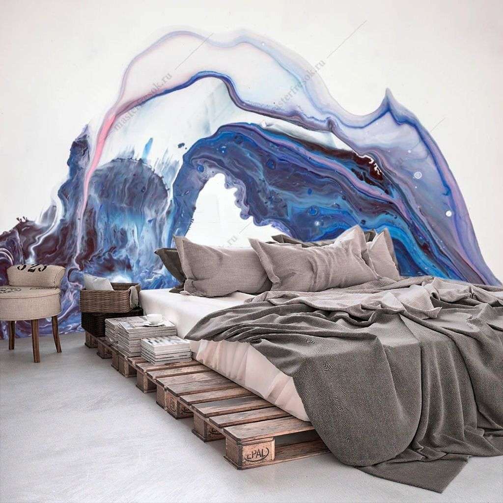 Фотообои в интерьере флюид арт волна  9-1300 фото