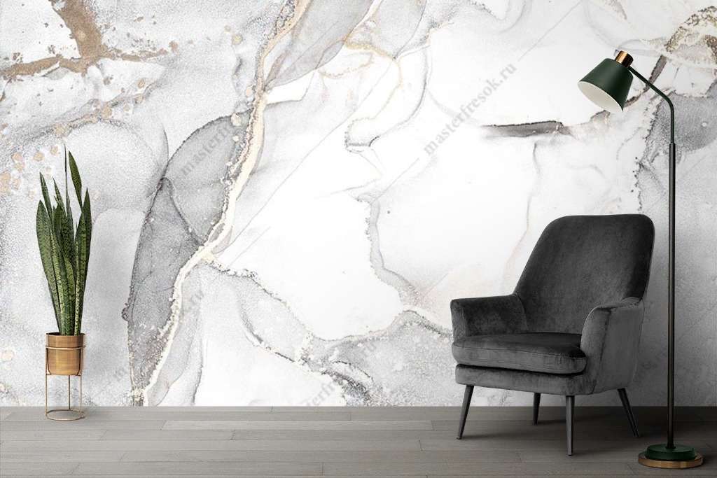 Фотообои Бесшовные обои на стену:  Мрамор серый. Артикул: 9-1747  