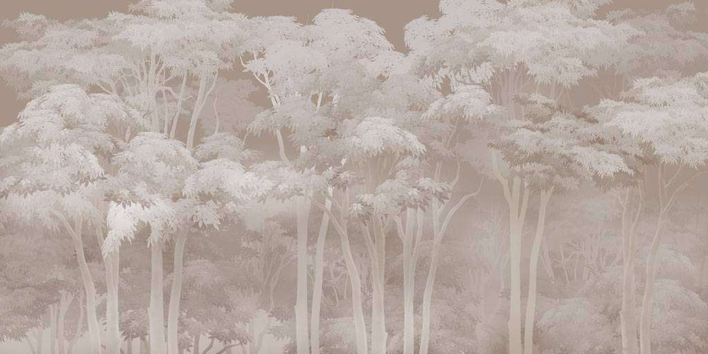 Фотообои в интерьере лес сепия  13-333 фото