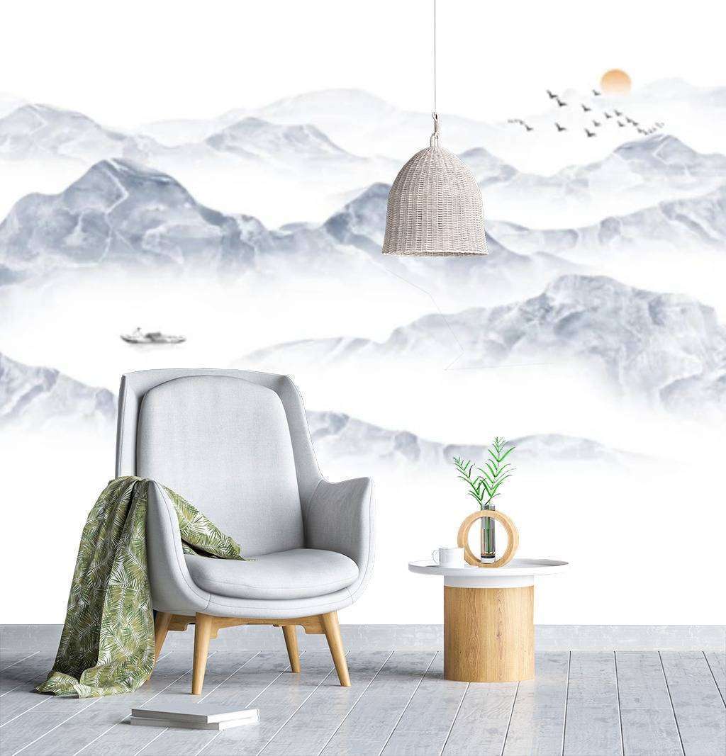 Фотообои Бесшовные обои на стену:  Синие горы. Артикул: 15-665  