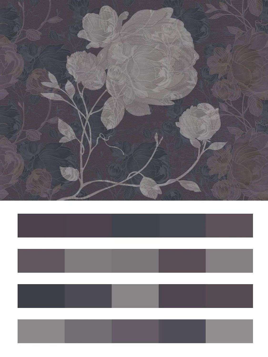 Белые пионы на бордовом фоне  9-1244